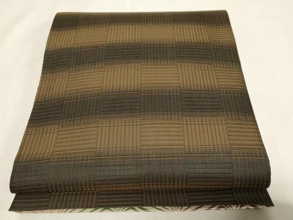 平和屋着物●両面　六通柄袋帯　七宝間道　正絹　逸品　CABG9549dy