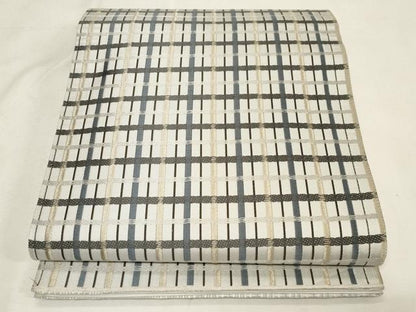 平和屋着物●六通柄袋帯　格子柄　正絹　逸品　CABG9551dy