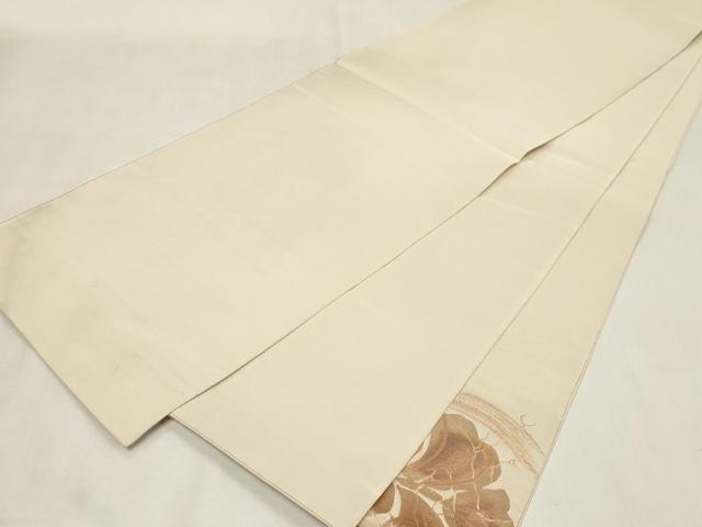平和屋着物●太鼓柄袋帯　作家物　草花文　金銀糸　正絹　逸品　CABG9552dy
