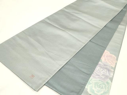 平和屋着物●太鼓柄袋帯　作家物　手描き　草花文　正絹　逸品　CABG9555dy