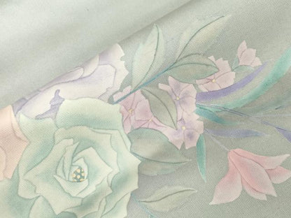 平和屋着物●太鼓柄袋帯　作家物　手描き　草花文　正絹　逸品　CABG9555dy