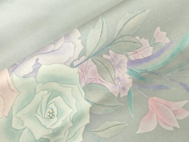 平和屋着物●太鼓柄袋帯　作家物　手描き　草花文　正絹　逸品　CABG9555dy