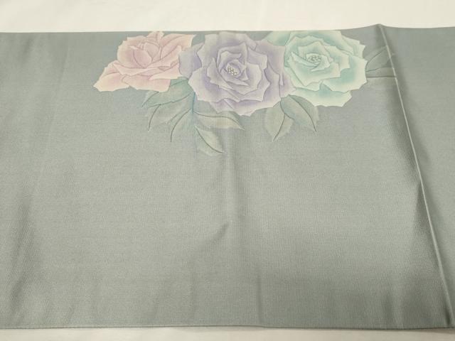 平和屋着物●太鼓柄袋帯　作家物　手描き　草花文　正絹　逸品　CABG9555dy