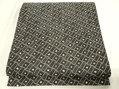 平和屋着物●六通柄袋帯　幾何学文　黒地　正絹　逸品　CABG9557dy