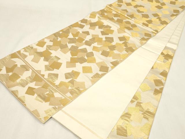 平和屋着物●西陣　川島織物　六通柄　本袋帯　色紙重ね文　金糸　正絹　逸品　CABG9565dy
