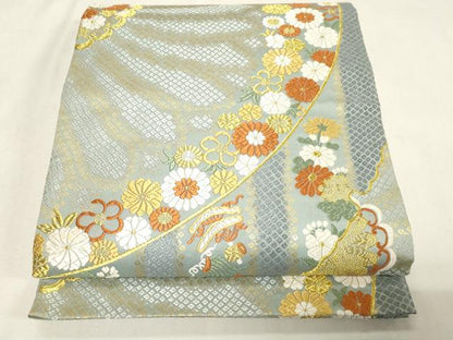平和屋着物●山口美術織物　皇室　伊勢神宮御用　西陣織　六通柄袋帯　唐織　小袖雪輪菊文　金糸　正絹　逸品　CABG9567dy
