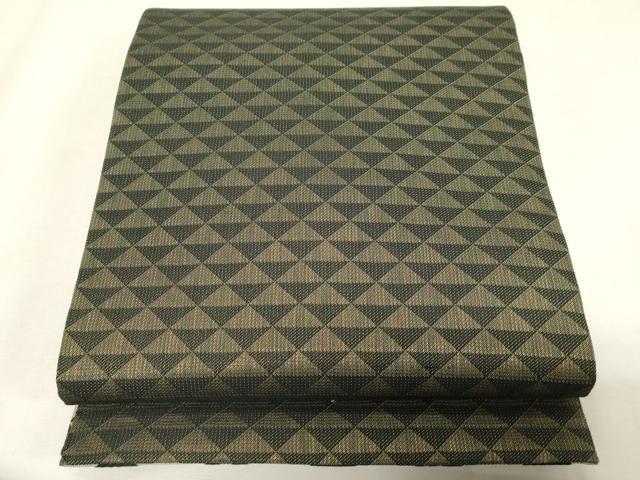 平和屋着物●両面　全通柄袋帯　鱗文　正絹　逸品　未使用　CABG9576dy