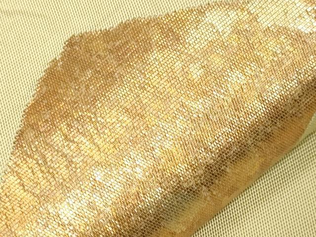 平和屋着物●西陣　川島織物　六通柄　本袋帯　箔散らし文　金糸　正絹　逸品　CABG9582dy