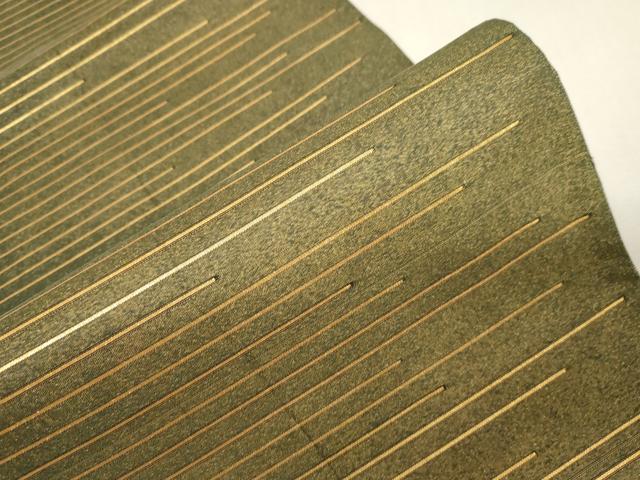 平和屋着物●全通柄袋帯　横段文　金糸　正絹　逸品　CABG9583dy