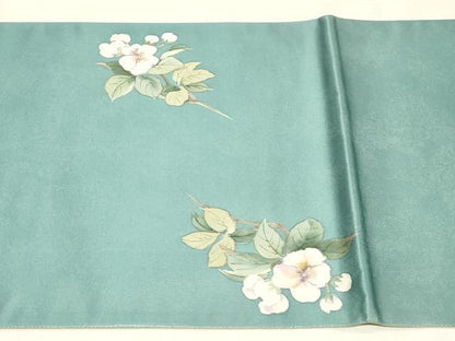 平和屋着物●二代目清次郎　手描き　太鼓柄袋帯　枝花文　正絹　逸品　未使用　CABG9584dy