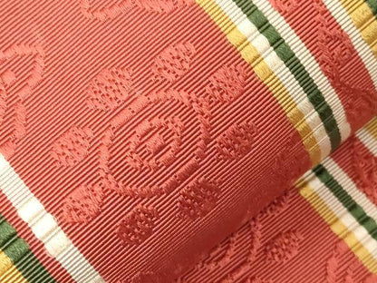平和屋着物●本場筑前博多織　半幅帯　幾何学間道　正絹　逸品　CABG9595dy