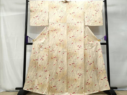 平和屋着物■上質な小紋　地紙枝楓文　暈し染め　正絹　逸品　CABG9608fb