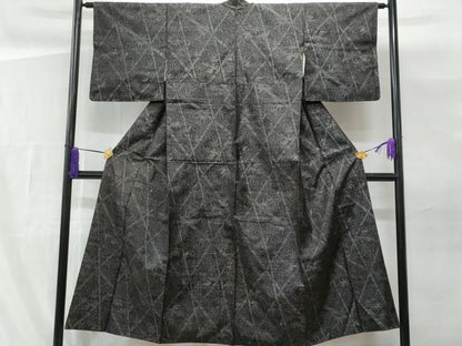 平和屋着物■本場大島紬　笹竹文　正絹　逸品　CABG9611fb