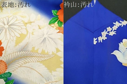 平和屋着物■豪華振袖　地紙飛鳥花文　暈し染め　金彩　正絹　逸品　CABG9614fb