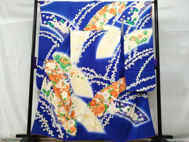 平和屋着物■豪華振袖　地紙飛鳥花文　暈し染め　金彩　正絹　逸品　CABG9614fb