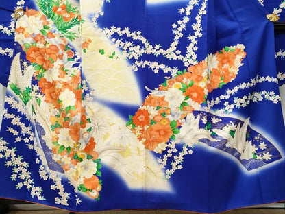平和屋着物■豪華振袖　地紙飛鳥花文　暈し染め　金彩　正絹　逸品　CABG9614fb