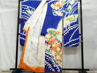 平和屋着物■豪華振袖　地紙飛鳥花文　暈し染め　金彩　正絹　逸品　CABG9614fb