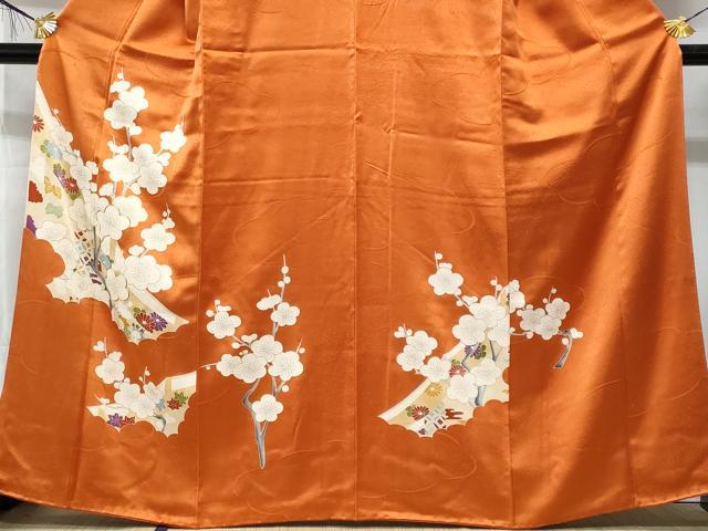 平和屋着物■訪問着　駒刺繍　枝梅文　金彩　正絹　逸品　CABG9615fb