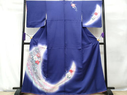 平和屋着物■訪問着　飛鳥枝花文　暈し染め　金銀彩　正絹　逸品　未使用　CABG9617fb