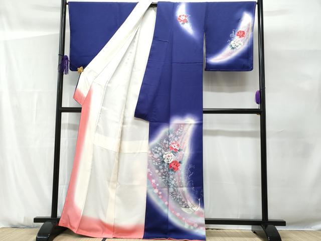 平和屋着物■訪問着　飛鳥枝花文　暈し染め　金銀彩　正絹　逸品　未使用　CABG9617fb