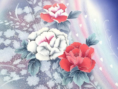 平和屋着物■訪問着　飛鳥枝花文　暈し染め　金銀彩　正絹　逸品　未使用　CABG9617fb