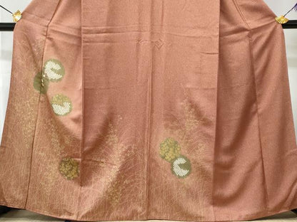 平和屋着物■訪問着　刺繍　絞り　枝花丸文　金彩　正絹　逸品　CABG9637fb