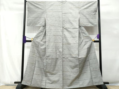 平和屋着物■上質な紬 横段文 正絹 逸品 CABG9646fb