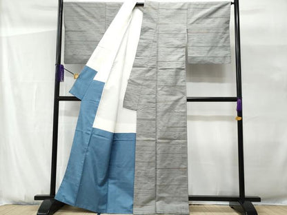 平和屋着物■上質な紬 横段文 正絹 逸品 CABG9646fb