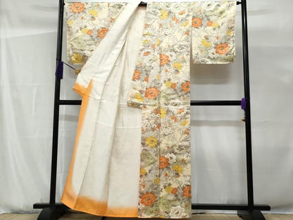 平和屋着物■上質な小紋 檜扇枝花文 正絹 逸品 CABG9657fb