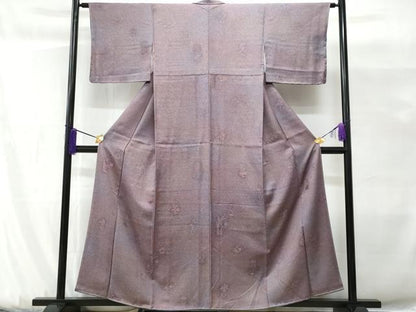平和屋着物■上質な小紋　陶器草花文　暈し染め　金糸　正絹　逸品　未使用　CABG9663fb