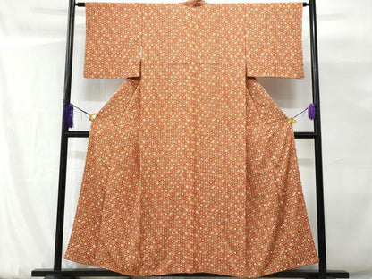 平和屋着物■上質な小紋　七宝吉祥花文　正絹　逸品　CABG9665fb