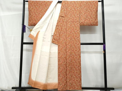平和屋着物■上質な小紋　七宝吉祥花文　正絹　逸品　CABG9665fb