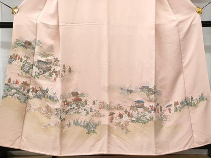 平和屋着物■豪華色留袖　寿光織　人物文　金糸　正絹　逸品　CABG9668fb