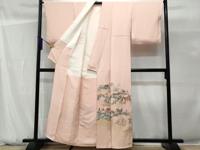 平和屋着物■豪華色留袖　寿光織　人物文　金糸　正絹　逸品　CABG9668fb