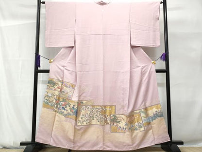 平和屋着物■豪華色留袖　作家物　寿光織　杉戸絵　金糸　正絹　逸品　CABG9669fb