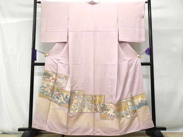平和屋着物■豪華色留袖　作家物　寿光織　杉戸絵　金糸　正絹　逸品　CABG9669fb