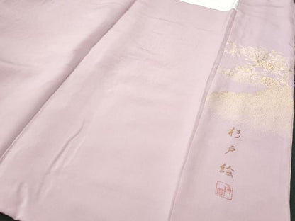 平和屋着物■豪華色留袖　作家物　寿光織　杉戸絵　金糸　正絹　逸品　CABG9669fb
