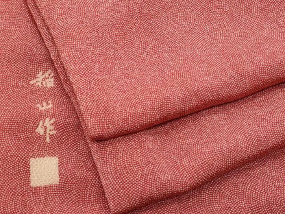 平和屋着物■江戸小紋　稲山作　鮫小紋柄　鬼しぼ縮緬　正絹　逸品　CABG9671fb
