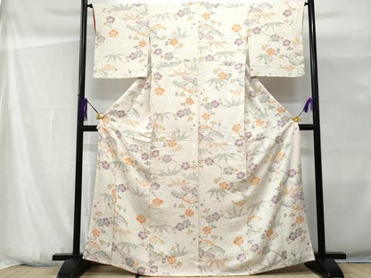 平和屋着物■上質な小紋　松竹梅　正絹　逸品　CABG9674fb