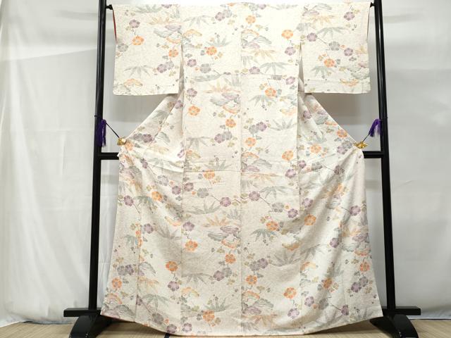 平和屋着物■上質な小紋　松竹梅　正絹　逸品　CABG9674fb