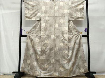 平和屋着物■上質な小紋　色紙草花文　正絹　逸品　CABG9678fb