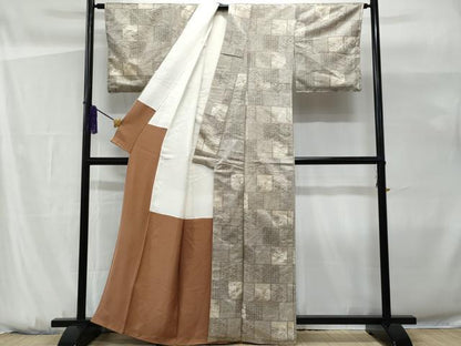 平和屋着物■上質な小紋　色紙草花文　正絹　逸品　CABG9678fb