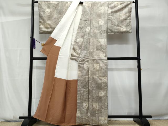 平和屋着物■上質な小紋　色紙草花文　正絹　逸品　CABG9678fb