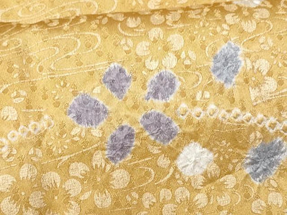 平和屋着物■訪問着　刺繍　絞り　流水枝花文　金糸　正絹　逸品　CABG9679fb