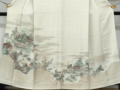 平和屋着物■豪華色留袖 寿光織 京名所風景文 暈し染め 金糸 正絹 逸品 CABG9684fb