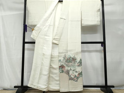平和屋着物■豪華色留袖 寿光織 京名所風景文 暈し染め 金糸 正絹 逸品 CABG9684fb