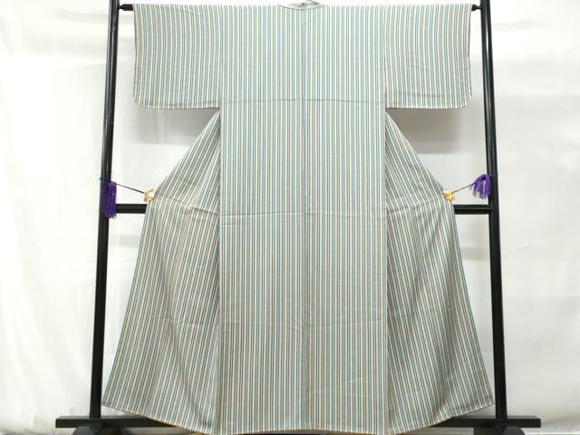 平和屋着物■上質な小紋 縞 正絹 逸品 CABG9685fb