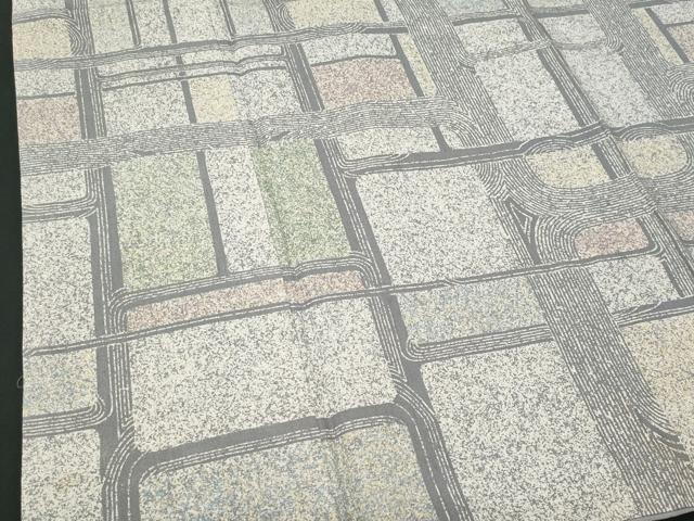 平和屋着物■上質な小紋 紬地 格子柄 正絹 逸品 CABG9699fb