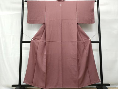 平和屋着物■上質な色無地 草木染 浅蘇色 反端付き 正絹 逸品 CABG9701fb