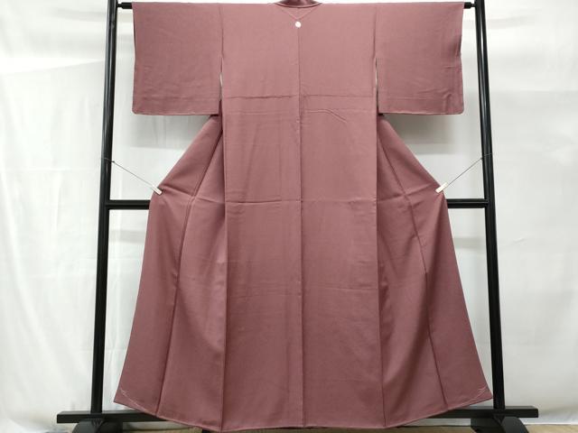 平和屋着物■上質な色無地 草木染 浅蘇色 反端付き 正絹 逸品 CABG9701fb